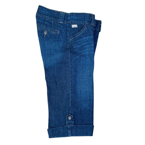 Cruel Girl Women's Midrise Dark Wash Cuffed Western Capri Jeans (5) - Picture 5 of 9